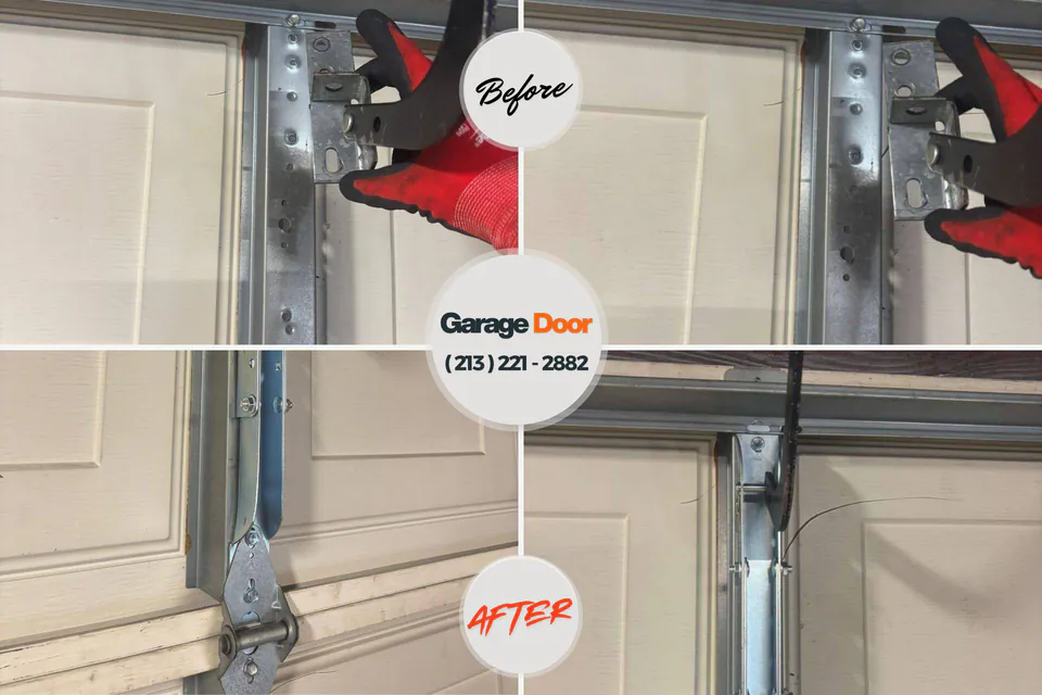 Before and after: garage door repair Jean Lafitte, LA